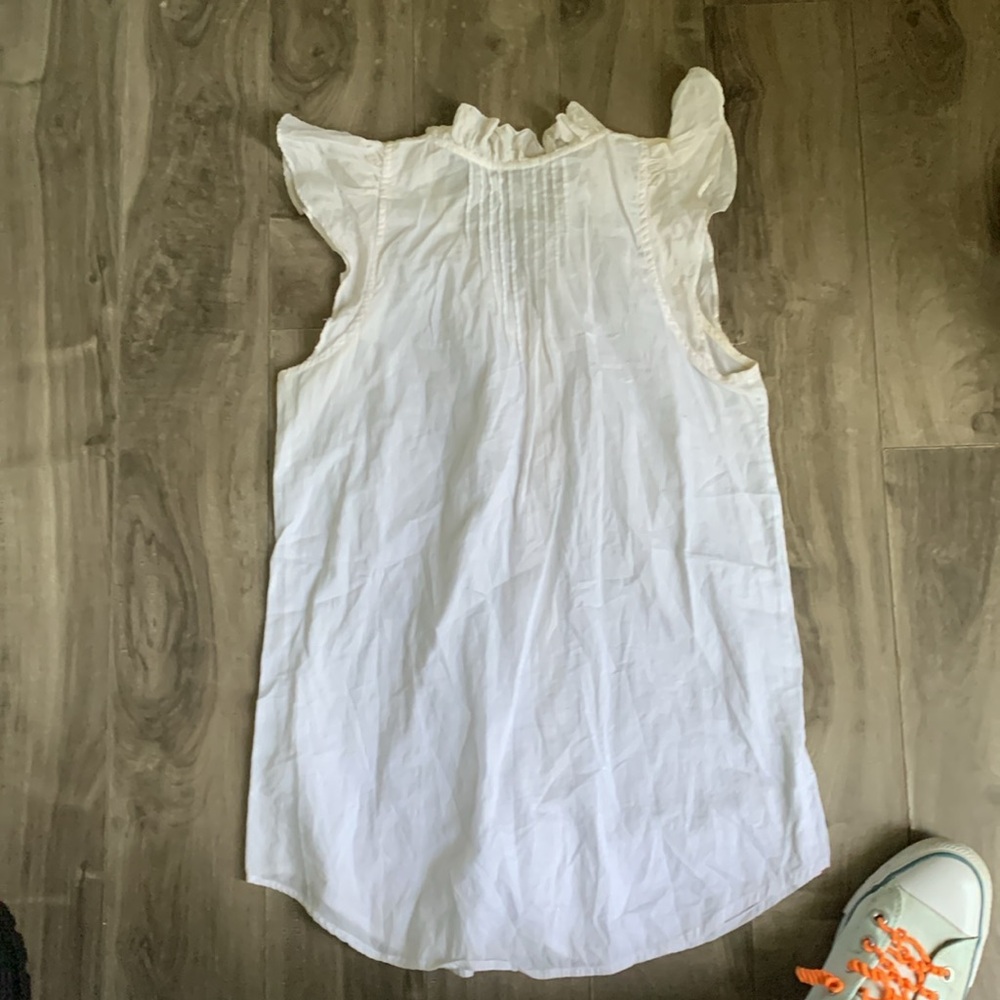 GAP White Ruffle Trim Blouse - Picture 2 of 3